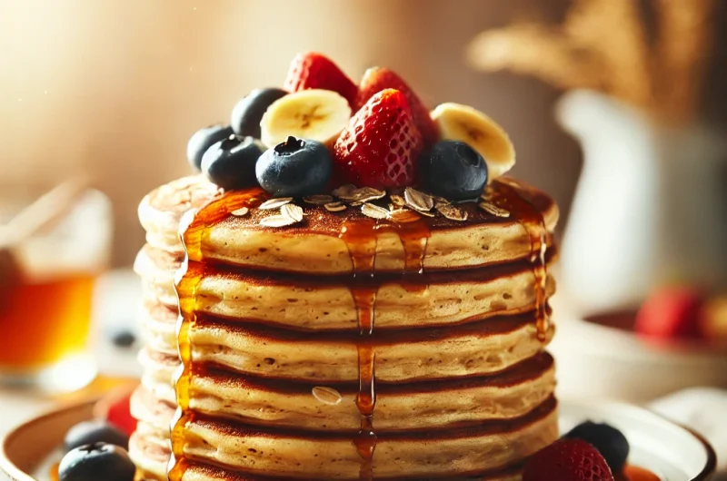 Air Fryer Banana Oat Pancakes
