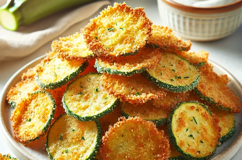 Air Fryer Parmesan Crusted Zucchini Chips