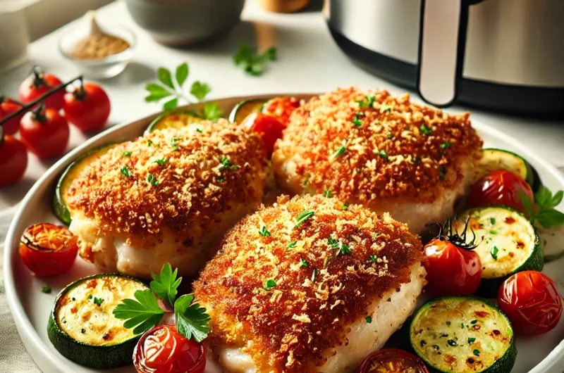 Air Fryer Crispy Parmesan Chicken Thighs