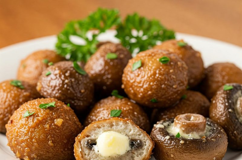 Air Fryer Garlic Butter Mushroom Bites