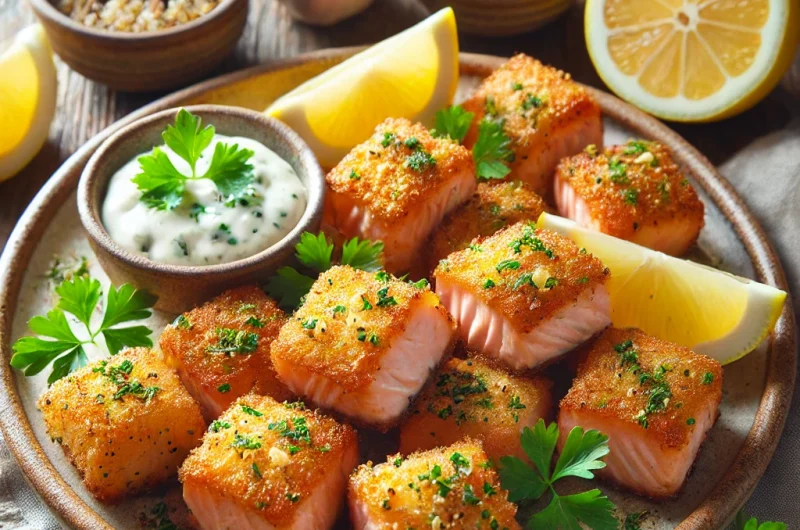 Air Fryer Lemon Herb Salmon Bites