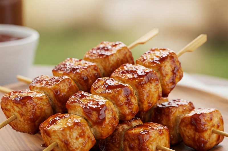 Air Fryer BBQ Chicken Skewers